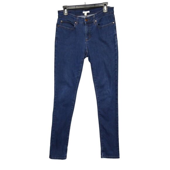 Eileen Fisher Womens Skinny Jeans Size 6 Mid Rise Dark Wash Blue - Picture 1 of 8